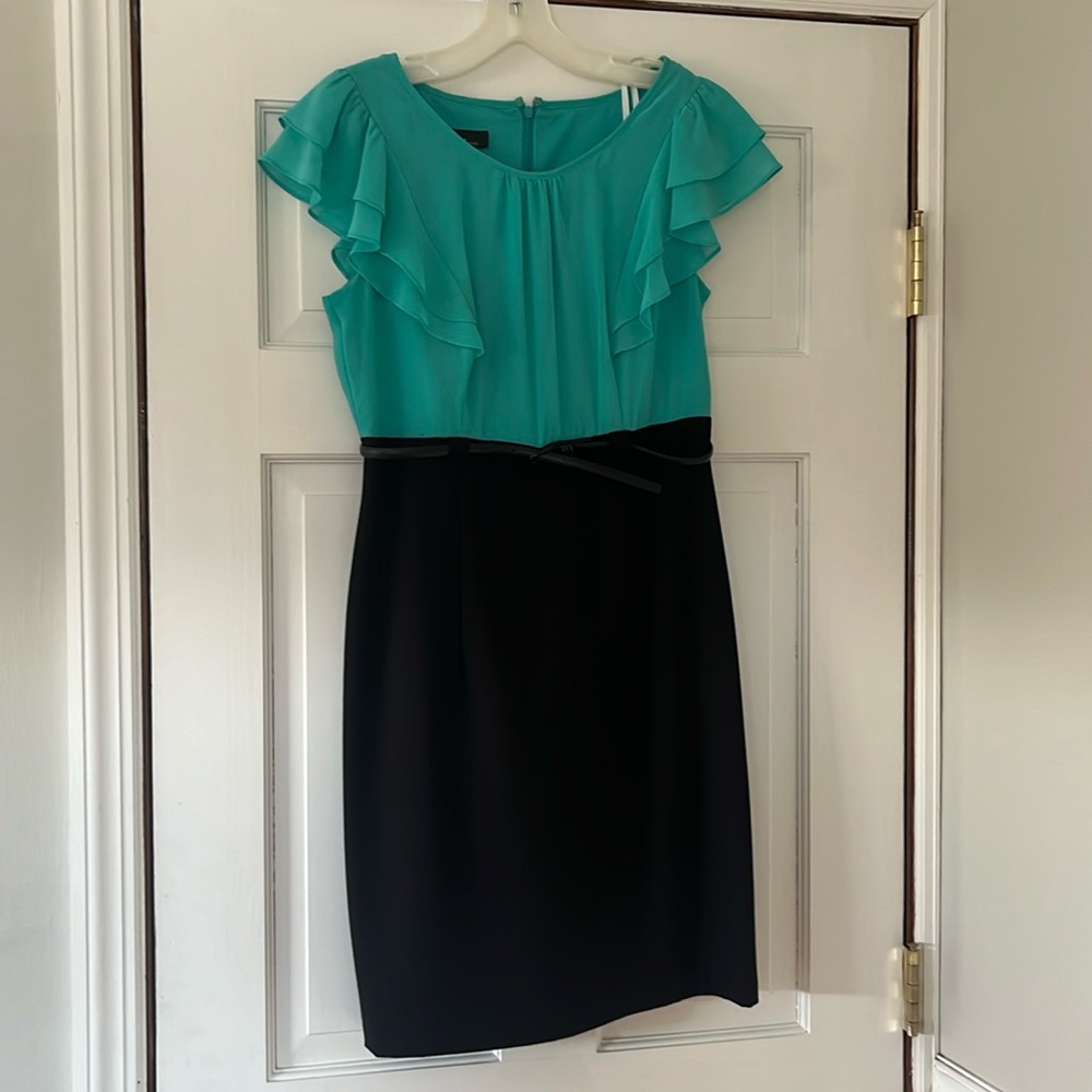 ALYX dress turquoise & black belted dress women’s 4